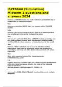 ISYE6644 &lpar;SimulatioISYE6644 &lpar;Simulation&rpar; Midterm 1 questions and answers 2024&period;n&rpar; Midterm 1 questions and answers 2024&period;