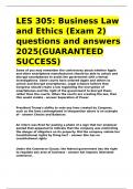 LES 305 Business Law and Ethics &lpar;Exam 2&rpar; questions and answers 2025&lpar;GUARANTEED SUCCESS&rpar;