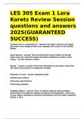LES 305 Exam 1 Lora Koretz Review Session questions and answers 2025&lpar;GUARANTEED SUCCESS&rpar;&period;