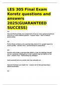 LES 305 Final Exam Koretz questions and answers 2025&lpar;GUARANTEED SUCCESS&rpar;&period;