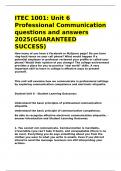 ITEC 1001 Unit 6 Professional Communication questions and answers 2025