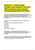 Module 6 - Professional Conduct and Scope of Practice ABA questions and answers 2025