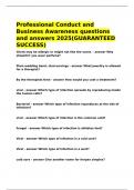 Professional Conduct and Business Awareness questions and answers 2025