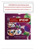 TEST BANK For Critical Thinking&comma; Clinical Reasoning&comma; and Clinical Judgment A Practical Approach 7th Edition by Rosalinda Alfaro-LeFevre&comma; Verified Chapters 1 - 7 Questions With Complete Solutions&period;