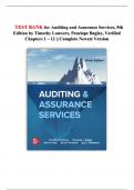 Test Bank &vert; Auditing and Assurance Services&comma; 9th Edition &ndash; Timothy Louwers & Penelope Bagley &vert; Verified Chapters 1&ndash;12 &vert; Updated 2025 Edition