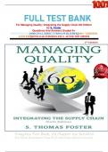       FULL TEST BANK For Managing Quality&colon; Integrating the Supply Chain 6th Edition by S&period; Foster Questions And Answers Graded A&plus;     