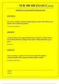  NUR 180 MH EXAM 2 QUESTIONS AND ANSWERS 2025