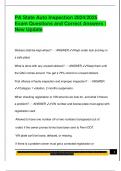 PA State Auto Inspection 2024&sol;2025  Exam Questions and Correct Answers &vert;  New Update