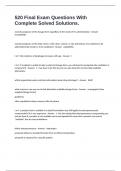 520 Final Exam Questions With Complete Solved Solutions&period;