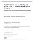 NURSG 520 Integration of Patho and Pharm Exam 1 Questions And Accurate Answers&period;