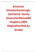Instructor Manual for A Concise Introduction to Logic 13th Edition By Patrick Hurley