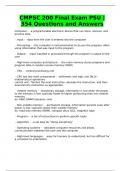 CMPSC 200 Final Exam PSU &vert;354 Questions and Answers