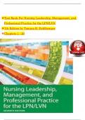 Test Bank - Nursing Leadership&comma; Management & Professional Practice for the LPN LVN 7th Edition by