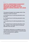OHIO PTA JURISPRUDENCE EXAM NEWEST  2025 ACTUAL EXAM COMPLETE 200  QUESTIONS AND CORRECT DETAILED  ANSWERS &lpar;VERIFIED ANSWERS&rpar; &vert;100&percnt; BRAND  NEW&excl;&excl;&excl; 