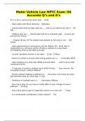 Motor Vehicle Law MPTC Exam &vert;56 Accurate Q&rsquo;s and A&rsquo;s