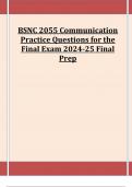 BSNC 2055 Communication Practice Questions for the Final Exam 2024-25 Final Prep