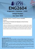 ENG2604 Assignment 1 &lpar;ANSWERS&rpar; Semester 1 2025 - DISTINCTION GUARANTEED