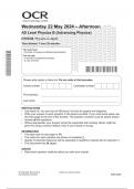 OCR AS Level Physics B &lpar;Advancing Physics&rpar; H157&sol;02 JUNE 2024 QUESTION PAPER&colon;  Physics in depth 