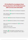 CFI &lpar;Certified Fire Investigator&rpar; Exam Practice Questions with Verified Answers&vert; 100&percnt; Correct&vert; Latest 2025&sol;2026&period;