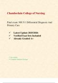 Final exam&colon; NR 511 Differential Diagnosis And Primary Care Latest Update 2025  Verified Exam Sets Included Already Graded A&plus;