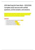 HESI Med Surg Exit Exam Bank 2025&sol;2026 &ndash; Verified questions and answers with rationales&period; Complete prep resource to help nursing students succeed&period;