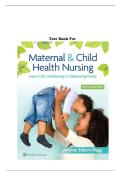 Test Bank for Maternal and Child Health Nursing&colon; Care of the Childbearing and Childrearing Family&comma; 9th Edition by JoAnne Silbert-Flagg et al&period; &vert; Complete Exam Prep with Answers & Rationales &vert; 2025&sol;2026