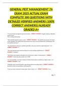 GENERAL PEST MANAGEMENT 7A EXAM 2025 ACTUAL EXAM COMPLETE 300 QUESTIONS WITH DETAILED VERIFIED ANSWERS &lpar;100&percnt; CORRECT ANSWERS&rpar;&sol;ALREADY GRADED A&plus;