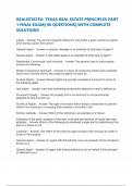 REALESTATEU&colon; TEXAS REAL ESTATE PRINCIPLES PART 1 FINAL EXAM&vert; 90 QUESTIONS&vert; WITH COMPLETE SOLUTIONS