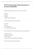 DTR Practice Exam Study Questions & Answers 2025&sol;2026