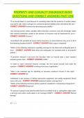 PROPERTY AND CASUALTY INSURANCE EXAM QUESTIONS AND CORRECT ANSWERS PART ONE