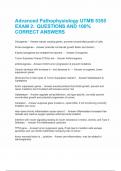 Advanced Pathophysiology UTMB 5355 EXAM 2&colon; &Tab;QUESTIONS AND 100&percnt; CORRECT ANSWERS