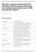 Wgu C963 - American Politics And The US Constitution 2025 Actual exam &lpar;Testing Real Exam Questions&rpar;and verified Answers &lpar; 100&percnt; accurate&rpar; GET IT RIGHT&excl;&excl;