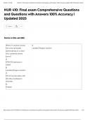 NUR 410&colon; Final exam Comprehensive Questions and Questions with Answers 100&percnt; Accuracy &vert; Updated 2025