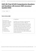 NUR 410&colon; Final NCLEX Comprehensive Questions and Questions with Answers 100&percnt; Accuracy &vert; Updated 2025