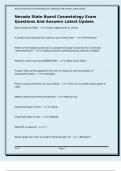 Nevada State Board Cosmetology Exam Questions And Answers Latest Update