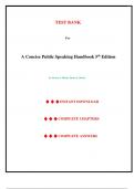 Test Bank - A Concise Public Speaking Handbook 5th Edition&comma; &lpar;Beebe&comma; 2017&rpar;&comma; Chapter 1-26