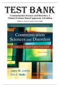 Test Bank for Communication Sciences and Disorders&colon; A Clinical Evidence-Based Approach&comma; 3rd edition by Justice