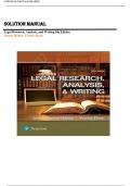 Solution Manual for Legal Research&comma; Analysis&comma; and Writing 6th Edition by Joanne Hames & Yvonne Ekern &vert;ISBN&colon; 9780134559841&vert; Guide A&plus;