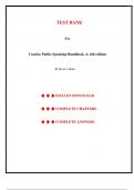 Test Bank for Concise Public Speaking Handbook&comma; A&comma; 6th edition by Steven A&period; Beebe&comma; All Chapters