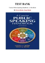Test Bank for A Concise Public Speaking Handbook&comma; 6th Edition &lpar;Steven Beebe&comma; 2025&rpar; Chapter 1-27 &vert; All Chapters