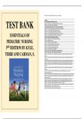 TEST BANK ESSENTIALS OF PEDIATRIC NURSING 3RD EDITION BY KYLE&comma; TERRI AND CARMAN&comma; S&period; 