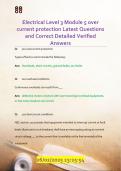Electrical Level 3 Module 5 over  current protection Latest Questions  and Correct Detailed Verified  Answers 