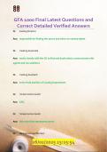 GFA 1000 Final Latest Questions and  Correct Detailed Verified Answers 