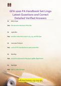 GFA 1000 PA Handbook Set Lingo  Latest Questions and Correct  Detailed Verified Answers 