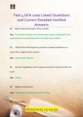 Test 4 GFA 1000 Latest Questions  and Correct Detailed Verified  Answers 