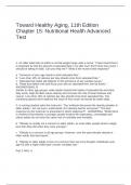 Toward Healthy Aging&comma; 11th Edition Chapter 15&colon; Nutritional Health Advanced Test