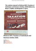 solution manual for McGraw-Hill&rsquo;s Taxation of Individuals and Business Entities &lpar;2026 Edition&rpar; by Brian C&period; Spilker and Benjamin C&period; Ayers&comma; covering chapters 1 through 14&period; It includes detailed&comma; step-by-step solutions to key problems on individual and busine