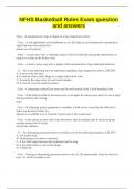 NFHS Basketball Rules Exam question and answers