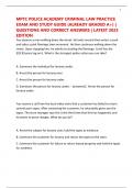 MPTC POLICE ACADEMY CRIMINAL LAW PRACTICE EXAM AND STUDY GUIDE &lpar;ALREADY GRADED A&plus;&rpar; &vert;  QUESTIONS AND CORRECT ANSWERS &vert; LATEST 2025 EDITION