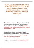 SANTA CLARA COUNTY EMS FINAL EXAM 2025 NEWEST ACTUAL EXAM COMPLETE QUESTIONS AND CORRECT DETAILED ANSWERS &lpar;VERIFIED ANSWERS&rpar; &vert;ALREADY GRADED A&plus;